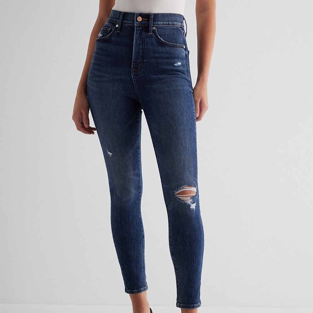 Express Cropped Skinny Super High Rise Jeans Size 4R